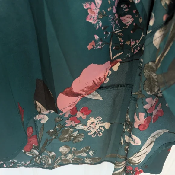 Lulu's Dark Green Floral A-Line Skirt - Picture 6 of 7